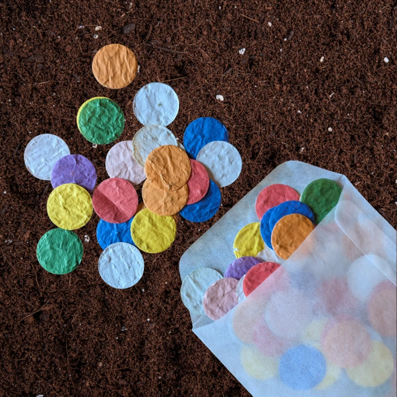 Confettirondjes 2 cm I Regenboogmix (Standaard Groeiconfetti Sticker)