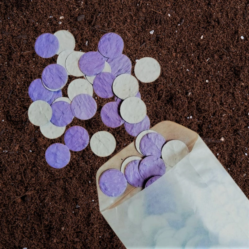 Confettirondjes 2 cm | Paars (Standaard Groeiconfetti Sticker)