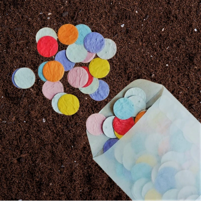 Confettirondjes 2 cm | Pastel mix (Standaard Groeiconfetti Sticker)