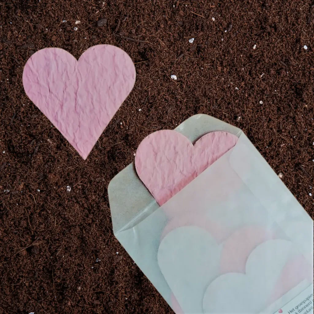 10x Hart 6,5 cm | Roze (Standaard Groeiconfetti Sticker)