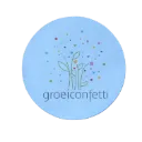 Sticker rond 4,5 cm | Groeiconfetti-logo