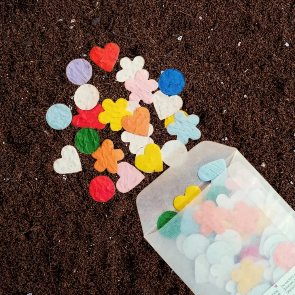 Confettimix 2-2,5 cm I Pastel-Regenboogmix (Standaard Groeiconfetti Sticker)