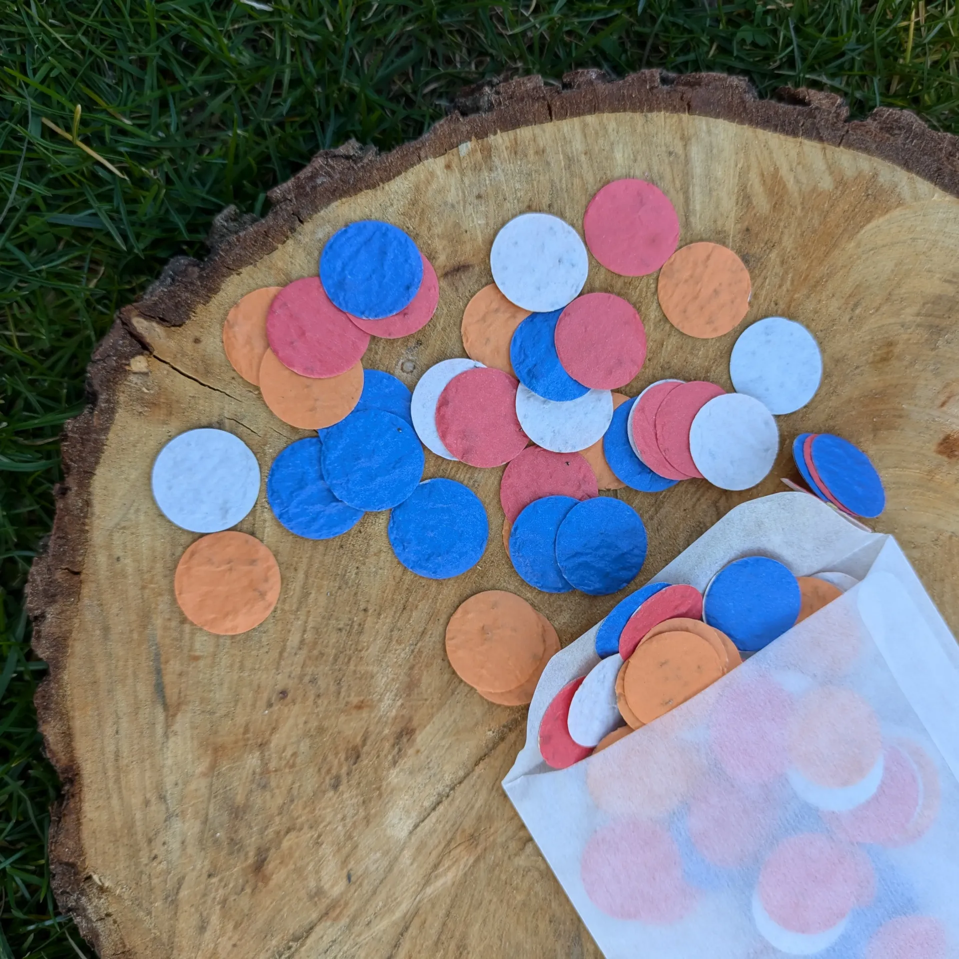 Groeiconfettirondjes, 2 cm, koningsmix